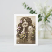 Carte Postale Vintage Retro Femmes Fleur Victorienne (Debout devant)