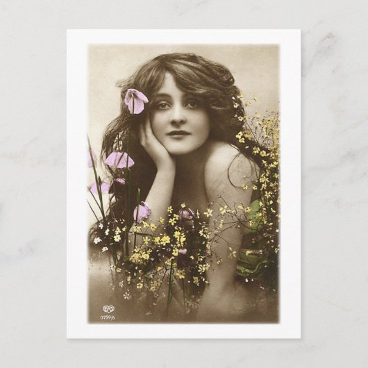 Carte Postale Vintage Retro Femmes Fleur Victorienne (Devant)