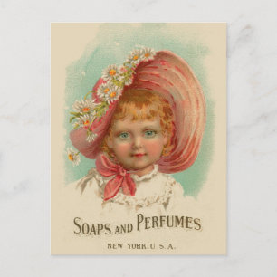 Carte Postale Vintage Retro Femmes Savon & Parfums Fille