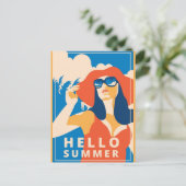 Carte postale vintage Retro Hello Summer (Debout devant)