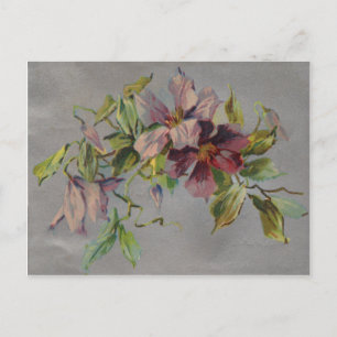 Carte postale vintage rétro iris violet