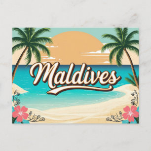 Carte Postale Vintage Retro Maldives