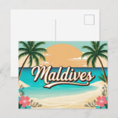 Carte Postale Vintage Retro Maldives (Devant / Derrière)