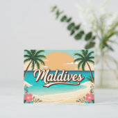 Carte Postale Vintage Retro Maldives (Debout devant)