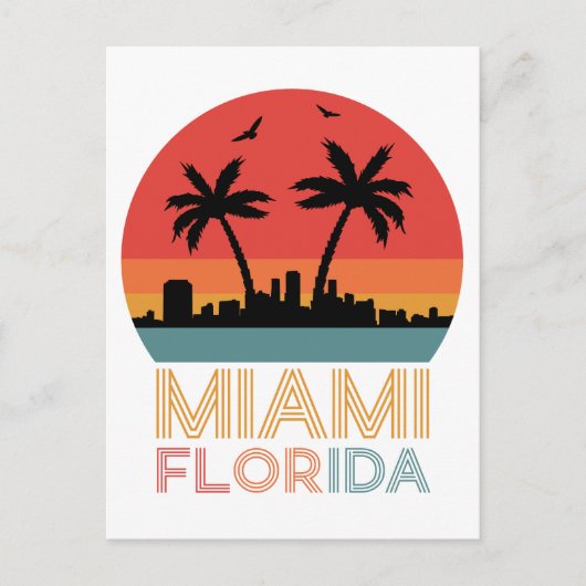 Carte Postale Vintage Retro Miami Floride (Devant)