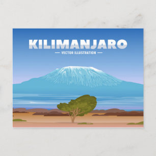 Carte Postale Vintage rétro Mont Kilimandjaro Tanzanie Afrique