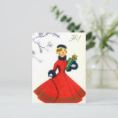 Carte postale vintage rétro Noël (Debout devant)