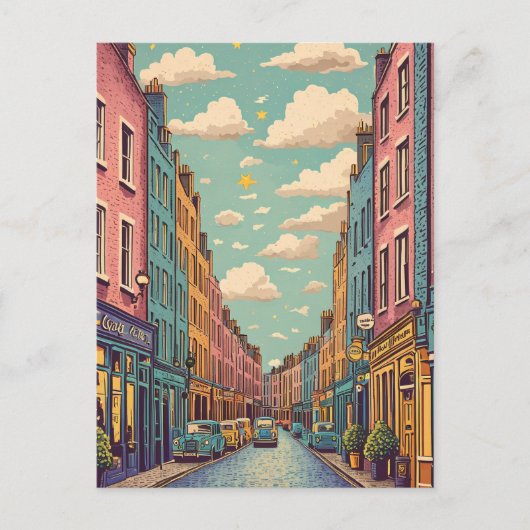 Carte Postale vintage retro pastel Dublin Irlande (Devant)