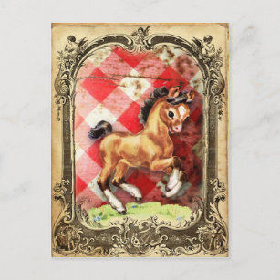 Carte postale vintage Retro Pony