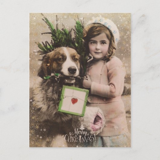 Carte postale vintage retro pour Noël (Devant)