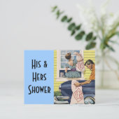 Carte Postale Vintage Rétro Ses Hers Shower Invita (Debout devant)