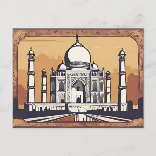 Carte postale vintage Retro Taj Mahal (Devant)