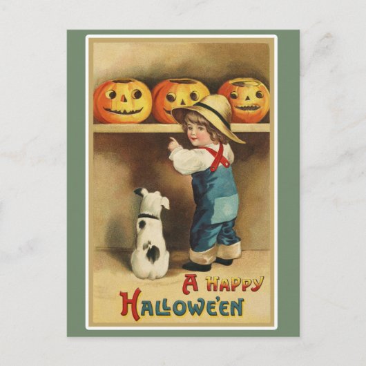 Carte Postale Vintage Retro Un Halloween heureux (Devant)