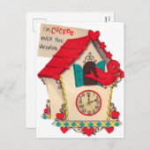 Carte postale Vintage Retro Valentine bird (Devant / Derrière)