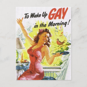 Carte Postale Vintage "Réveiller Gay"