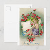 Carte postale Vintage romantique Valentine Love (Devant / Derrière)