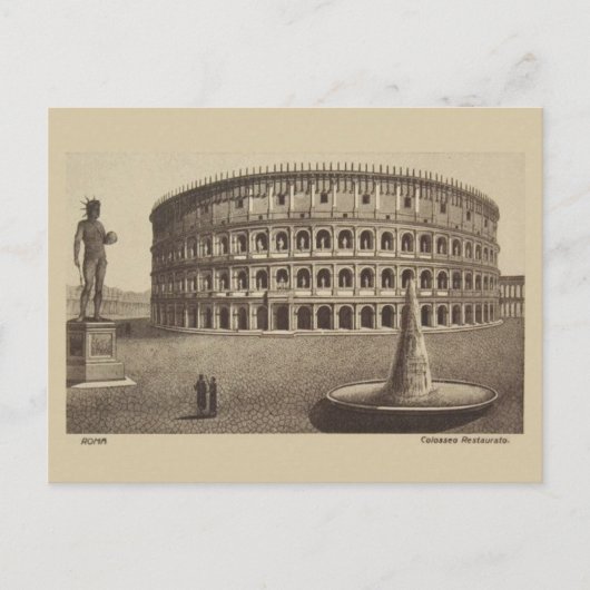 Carte postale vintage Rome Colosseum Travel (Devant)