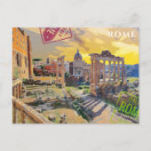 Carte Postale Vintage Rome Italie Forum Peinture Art Voyage (Devant)