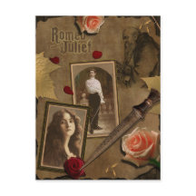 Carte postale vintage Romeo et Juliet Scrapbook