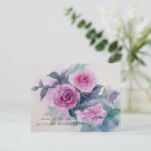 Carte postale vintage Rose Fleurs d'aquarelle (Debout devant)