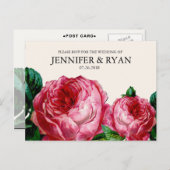 Carte postale vintage Rose RSVP (Devant / Derrière)