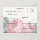 Carte postale vintage Rose RSVP (Dos)