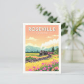 Carte Postale Vintage Roseville Californie (Debout devant)