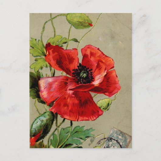 Carte Postale Vintage rouge (Devant)