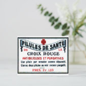 Carte postale vintage Rouge Étiquette (Debout devant)