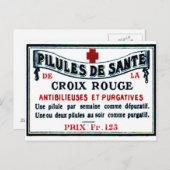 Carte postale vintage Rouge Étiquette (Devant / Derrière)