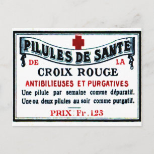 Carte postale vintage Rouge Étiquette