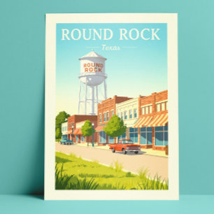 Carte Postale Vintage Round Rock Texas