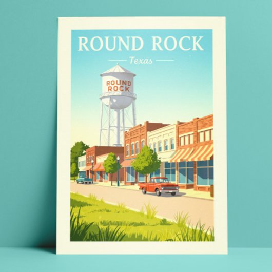 Carte Postale Vintage Round Rock Texas
