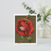 Carte Postale Vintage rousse fille (Debout devant)