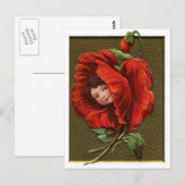 Carte Postale Vintage rousse fille (Devant / Derrière)