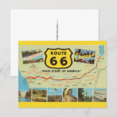 Carte postale vintage Route 66 (Devant / Derrière)
