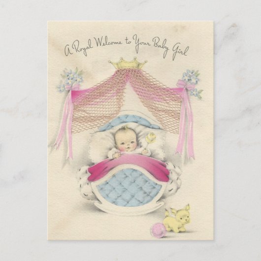 Carte Postale Vintage "Royal Baby Girl" (Devant)