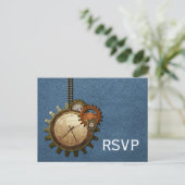 Carte postale vintage RSVP, bleu (Debout devant)