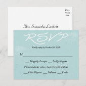 Carte postale vintage RSVP Blue Grunge Mariage / P (Devant / Derrière)