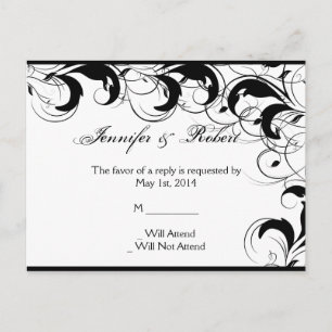 Carte postale Vintage RSVP Fibre Blanc Noir