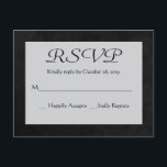 Carte postale Vintage RSVP Gray & Black Chalkboard<br><div class="desc">Facilitez la réponse de vos invités avec cette charmante carte RSVP Post en tableau noir et gris vintage. Vous pouvez customiser la carte en fonction de vos besoins. Vous pouvez facilement ajouter un menu ou le nombre d'invités à la ligne. Les cartes postales RSVP sont l'alternative économique aux cartes de...</div>