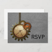 Carte postale vintage RSVP, Gris (Devant / Derrière)