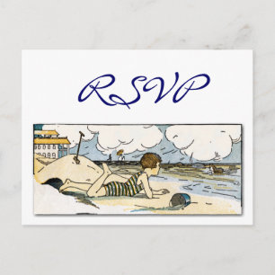 Carte postale Vintage RSVP personnalisée sur la pl
