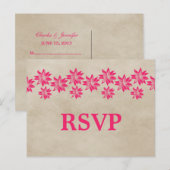 Carte postale Vintage RSVP rose (Devant / Derrière)