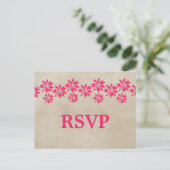 Carte postale Vintage RSVP rose (Debout devant)
