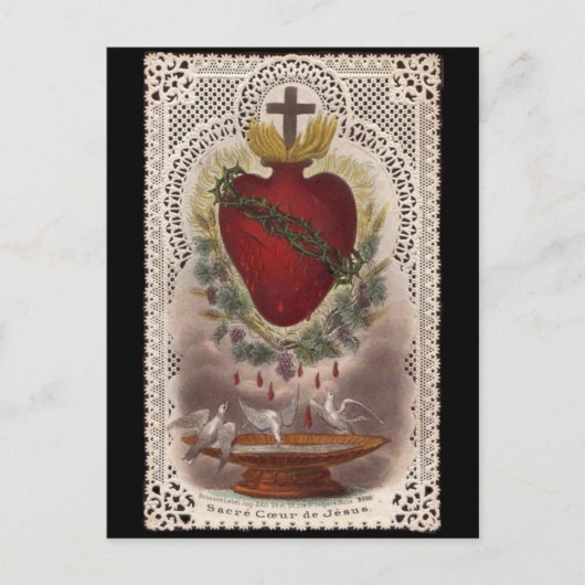Carte postale vintage Sacred Heart (Devant)
