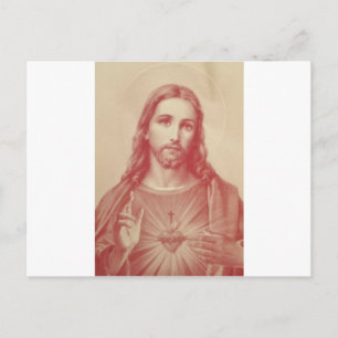 Carte Postale Vintage Sacred Heart de Jésus