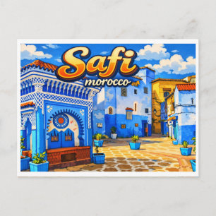 Carte Postale Vintage Safi ville plage maroc voyage souvenirs P