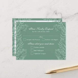Carte postale Vintage Sage Green Mariage RSVP