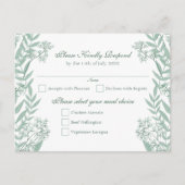 Carte postale Vintage Sage Green Mariage RSVP (Devant)
